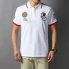 Polo a maniche corte per uomo British sports British royal leisure tutto cotone ricamo bianco di marca grande