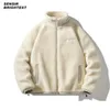 Herrjackor sensir Autumn Winter Jacket Lamb Fleece Plush Oversize Löst par 230808