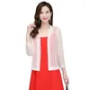 Kvinnors stickor stickad sommar tunn kort sektion 2023 Lace casual cardigan kjol temperament Löst sjal solskyddsmedel