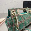 Tasarımcılar Klasik Flep Tweed omuz çantaları çanta en kaliteli kapitone matelasse moda inci zinciri kadınlar crossbody çanta deri astar kotları lüks tasarımcı çanta