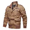 Vestes pour hommes Printemps et automne veste militaire mâle coton lavage à l'eau col pilote coton veste grande taille plus velours hiver jeunesse 230807