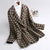 OC448M75 Chinoiserie Top Quality Women's Large Coat Autumn and Winter Double Faced Cashmere Coat Medium Length