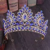 Biżuteria do włosów ślubnych kmvexo vintage barokowa korony królowa króla panny młodej różowy kryształ konkurs ślubny biżuteria do włosów Akcesoria 230808