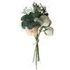 Fiori decorativi 37,5 cm INS Bouquet di fiori artificiali Pianta verde Matrimonio Decorazione domestica Artigianato finto Plantas Artificiales Para Decor