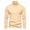 Suéteres de los hombres Suéter de cuello alto púrpura para hombre Otoño Invierno Manga larga Cálido Casual Tops básicos Slim Fit Jerseys Camiseta interior Hombres 12 colores