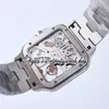 SF TWF0027 Swiss Ronda 4S20 Orologio da uomo al quarzo Completamente ghiacciato Diamanti Lunetta Marcatori romani neri Quadrante scheletro Bracciale in acciaio con diamanti Orologi eternity Super Edition