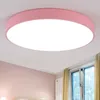 Ceiling Lights Promotion Macaron Light Round Colors Iron Lamp Body Acrylic Lampshade Foyer Kids Room LED Lighting Fixture