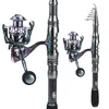 Rod Reel Combo Sougayilang Telescopic Fishing Spinning and Line Lures Bag Set for Travel Saltwater Freshwater 230807