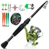 Rod Reel Combo Sougayilang 1 8 2 4m Ensemble de pêche télescopique Ultralight Weight Spinning avec Line Lure Hook Accessoires Kits complets 230807