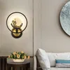 Lámpara de pared OULALA, candelabro de mármol de lujo moderno LED de latón, decoración Interior para el hogar, dormitorio, mesita de noche, sala de estar, pasillo