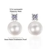 Stud 9mm Freshwater Cultured Pearl Bridesmaid Earrings With Moissanite Top Sterling Silver Ear Studs Wedding Jewelry for Brides 230807