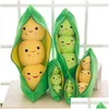 Pillows 25Cm Kids Baby Plush Toy Cute Pea Stuffed Plant Doll Girlfriend Kawaii For Children Gift High Quality Pea-Shaped Pillow 1543 Dhfui