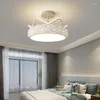 Plafonniers Couronne Led Lustre Lampes Suspendues Pour Enfants Chambre Éclairage Intérieur Or Design Moderne Dimmable Luminaire