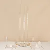 kan alleen led-kaars gebruiken) Duidelijke 5-armige / 6 koppen 8 koppen Crystal Round Cluster Taper Candelabra Candle Holders, Votive Pillar LED Candle Holders Ronde acryl kandelaar