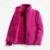 Omkeerbaar fleecejack van bont voor dames Roze imitatiefluweel Wandelen Camping Jassen Thermisch vest Warme buitensporten