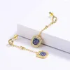 Stud Earrings Est Exquisite Blue Epoxy Round White Zircon 18k Gold Handmade Enamel Earring High Quality Jewelry Gift