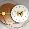 Wall Clocks Luxury Living Room Clock Watch Gold Art Modern Design Decoration Light White Round Numbers Saat Decor