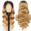 Human Chignons Honey Blonde Lace Front Wig PrePlucked 1B 27 Hair Wigs Ombre Body Wave 180 Raw Bodywave 30 Inch 230807