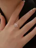 2023 European and American New Exaggerated Ring Female S925 Silver Micro Set Zircon Pigeon Egg Imitation Diamond Ring