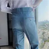 Britischen Stil Neue Feste Hohe Taille Anzug Hose Männer Business Formale Tragen Hosen 2023 Hohe Qualität Dünne Beiläufige Büro Anzug hosen