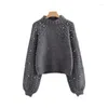 Kvinnors tröjor Vinter Pullover Kvinnor Autumn Sweater 2023 Korean Streetwear Pull Femme Fashion Ladies Casual Top 8684-A