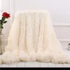Blanket 30 Long Hair Solid Color Pillowcase Coral Fleece Plaid for Sofa Single Queen King Size 230808