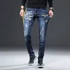 Jeans Tiger Head embroidery personalized blue stretch denim pants trend Designer Jeans Mens Denim Pants Fashion Trouser Top Sell