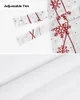 Curtain Christmas Winter Red Snowflakes Window Living Room Kitchen Cabinet Tie-up Valance Rod Pocket