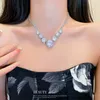 Pendant Necklaces Women's Luxury Korean Fashion Cubic Zirconia Neck Chain Gorgeous Jewellery Exquisite Charm Jewelry Vintage Romantic