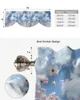 Curtain Blue Sky Clouds Flowers Window Living Room Kitchen Cabinet Tie-up Valance Rod Pocket