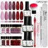 Nail Glitter MEET ACROSS 816PCS Dip Poeder Kit Pastel Dompelen Starter Set voor Franse Nagels Decoraties Manicure 230808