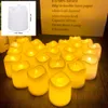 Świece 24pc migoczące świece LED Tealights Noremoteremote Control Flimeless z baterią na dom ślubny dom Bożego Narodzenia 230808