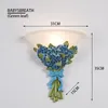 Wandlamp Europese romantische roos creatieve bloem hars beugel licht slaapkamer woonkamer eetkamer gang tv-achtergrond