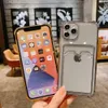 iPhone 11 12 13 14 Mini 11 Pro X XS Max XR 8 Plus SE 케이스 커버 소프트 실리콘 지갑 카드 홀더