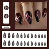 Fałszywe paznokcie 24pcs Odłączane fałszywe nials Manicure DIY French Długie migdałowe falowni liść