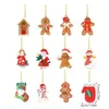 Décorations d'arbre de Noël Ornements Ensemble Gingerbread Man Pendentif Hangable 12Pcs Mini Charme Pour Arbre De Noël Chambre Vivre L230620