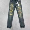 Дизайнерские джинсы Мужские джинсовые брюки Модные брюки Высококачественный прямой дизайн Ретро уличная одежда Повседневные спортивные штаны Фиолетовые джинсы Бегуны Брюки Промытые старые джинсы G0R3