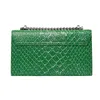 Torby na skórzane torba damska senior Sense Sense Crossbody Nisza Design ramię Big Snake Print Srebrny Square