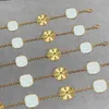 Dwsigner Laser Armband Vrouwen 18K Vergulde Ketting Clover Hanger Armbanden Vintage Koper Klassieke Hand Sieraden Valentijnsdag Gift