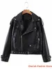 Women's Leather Faux Leather New Autumn Women Faux Leather Jacket Pu Motorcycle Biker Pink Coat Turndown Collar Loose Streetwear Black Punk Outerwear HKD230808