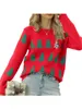 Women's Sweters Women S Christmas Snowflake Wzór SWETOR SWAZY KOMY DŁUGI SKŁACY Zimowe jesienne załogi Skoczniki szyi Modne