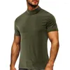 Camisetas masculinas verão gola alta inferior manga curta camiseta roupa íntima superior roupas masculinas camisetas para