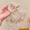 Hårtillbehör tyg huvudbonad pärlafjärilpografi PROPPS Koreansk stil pekband flicka blommakrönbåge barn krans