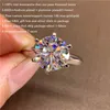 Bröllopsringar Smyoue GRA Certified 1 5CT Ring VVS1 Lab Diamond Solitaire For Women Engagement Promise Band smycken 230807