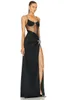 Robes décontractées Shining Star Sexy Mesh Through High Split Spaghetti Strap Long Dress Red Carpet Femme Luxury Evening Party Outfit