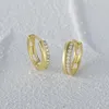 Hoop kolczyki Canner 2023 Charm Cyrron 925 Srebrny błyszczące piercingowe kolczyki dla kobiet rocznica biżuterii zaręczynowej