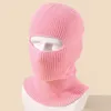 Berets Mask Collar Hat Skullies 1-Hole Bonnet Ear Protection Women Winter Cap Men Beanies Full Face Cover Knitted Hats