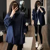 Damen Trenchcoats Frauen Y2k Solide Strickjacke Windjacke Jacken Frühling Herbst Lässige Sport Kapuzenmantel Streetwear Übergroße Lose