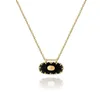 Kedjor 2023 design rostfritt stål ovalt hänge halsband guldfärg pläterad vintage kvinnliga kedja smycken