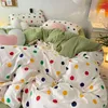 Ensembles de literie ensemble floral sans remplissage Kawaii housse de couette drap plat taie d'oreiller doux linge de lit simple dortoir complet Textile de maison